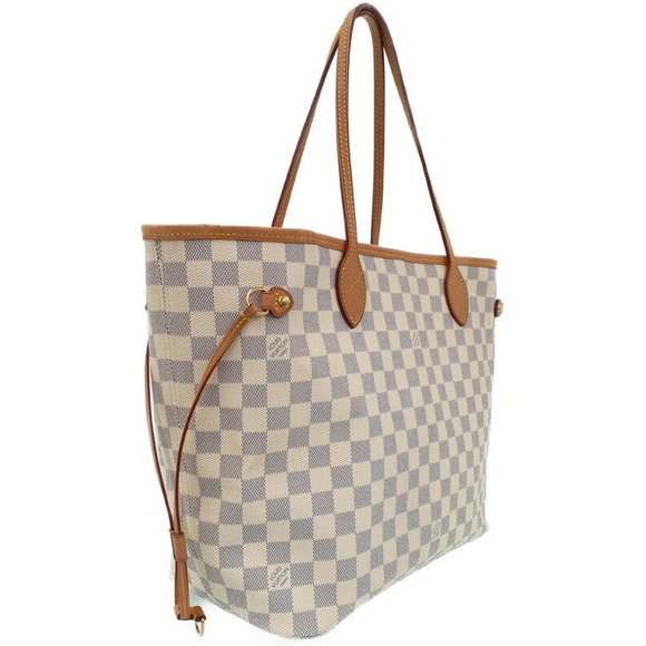 Louis Vuitton Handbags - Louis Vuitton Azur Tote Bag White Neverfull Damier